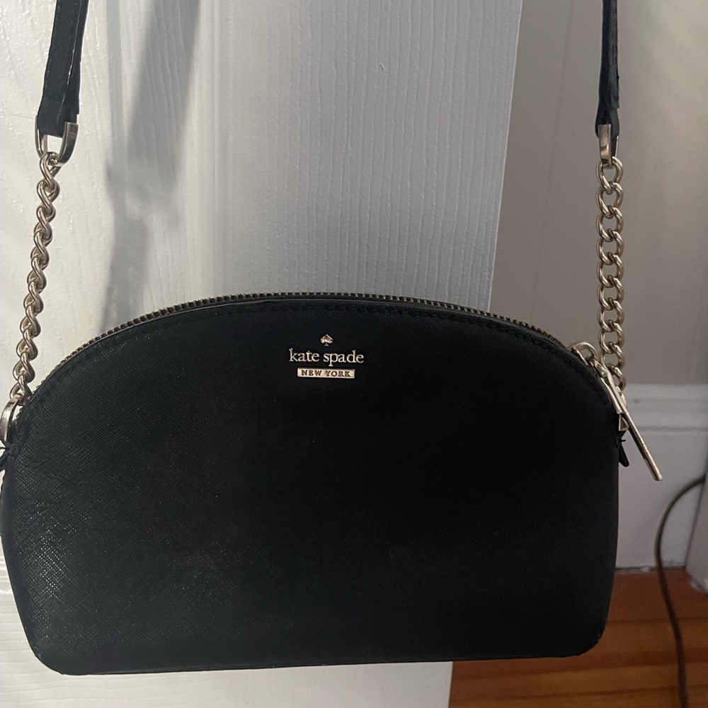Small Black Leather Kate Spade Crossbody Bag